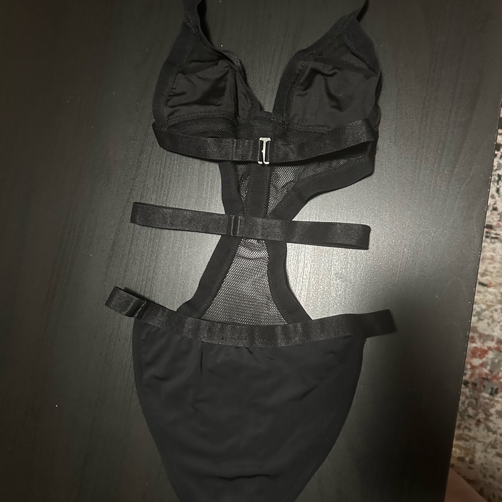 Fashion Nova Black Cutout One Piece Swimsuit
